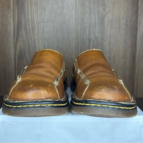 Dr. Martens VTG Brown Leather Unisex Slip-Ons - Picture 6 of 9